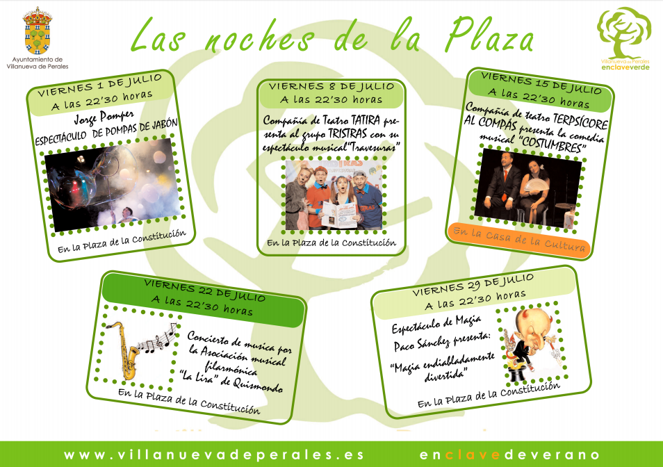 Cartel de las noches de la Plaza en Villanueva de Perales
